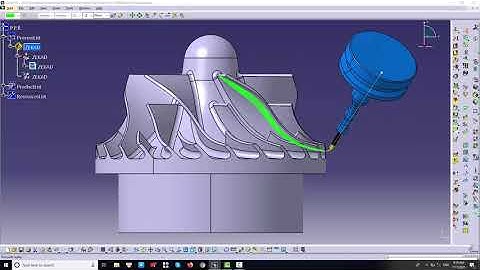 SIMULATION 5 AXIS TURBIN BLADE BY CATIA V5R27 PART 1