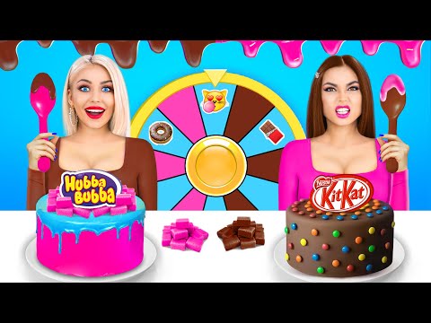 Bubble Gum VS Chocolate Food Challenge! | Bubble Gum Blowing Battle & Funny Moments by RATATA YUMMY