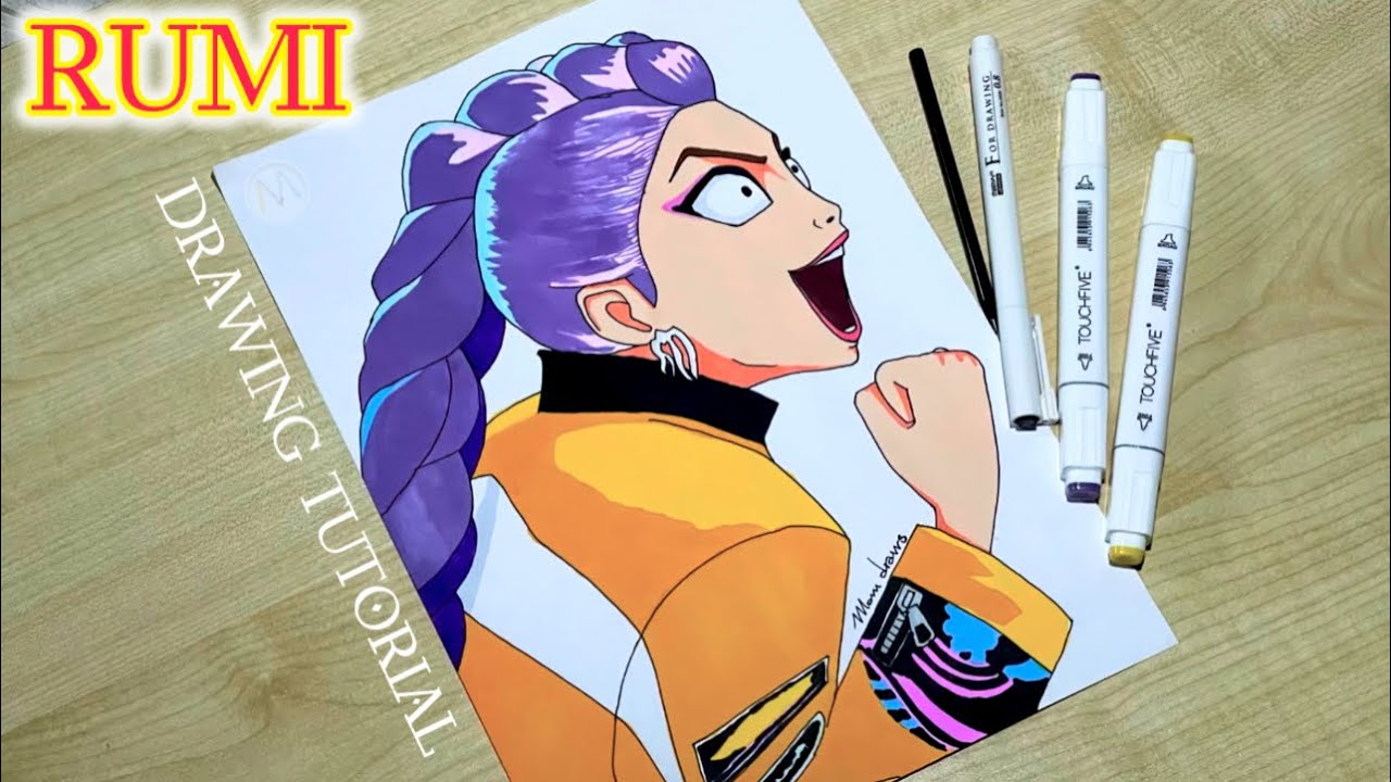 How to draw KPop Demon Hunters Rumi / Rumi ready to fight - YouTube