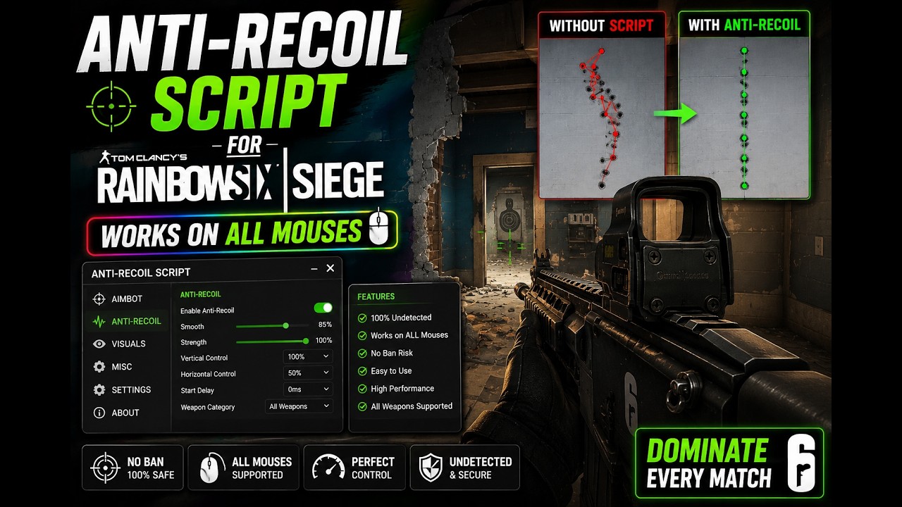 [UPD]R6 No Recoil Script Macro * FREE FOR ALL MOUSES & External * 2026 ...