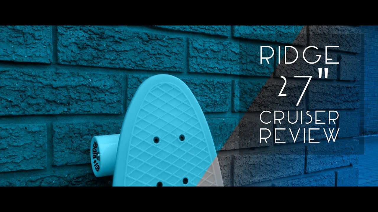 Ridge Skateboards Children Kids Big Brother Large Retro Cruiser-Orange/Blue Wheels 27 Inch