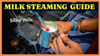 LEARN How to steam milk for latte art Perfectly  (Barista training for beginners)