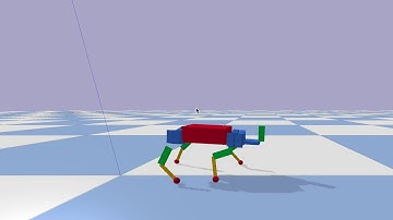 Quadruped movement simulated in bulletphysics