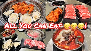 ALL YOU CAN EAT CRAB SEAFOOD HOT POT & BBQ BUFFET @ SEAPOT HOT POT IN SUNNYVALE CA BAY AREA!