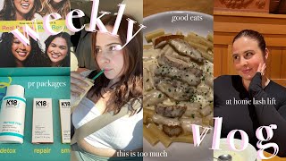 weekly vlog!! NEW JAW WHO DIS??, pr package haul, at home lash lift & more