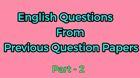 English Questions - Part 2