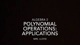 Polynomial Operations: Applications