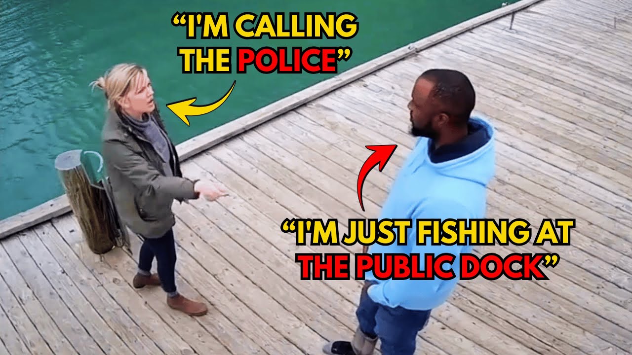 Расистка «Карен» попыталась вышвырнуть чернокожего рыбака с общественного причала — за что получи...