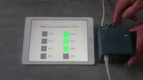 HMI Droid (Android) and Odrid HMI (iOS) connected to a Siemens S7 1212C PLC