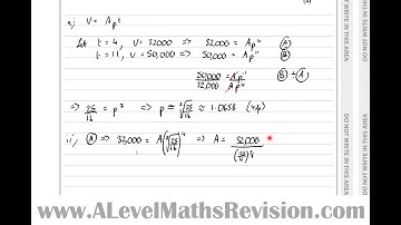 Edexcel A Level Maths, June 2018, Paper 1, Q12 (Modelling With Exponentials)