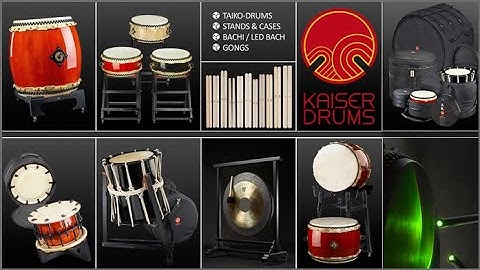 KAISER DRUMS trailer ® Japanese taiko drums - taiko-stands - taiko-accessories - Bachi drumsticks