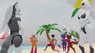 MegaPizzaplex Familly on the Beach (Helluva boss, Fnia, Security Breach animation)