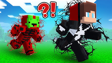 VENOM Armor Speedrunner vs CARNAGE Armor Hunter : JJ vs Mikey in Minecraft Maizen!