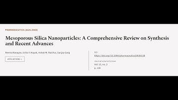 Mesoporous Silica Nanoparticles: A Comprehensive Review on Synthesis and Recent Advan... | RTCL.TV