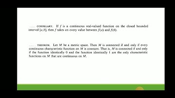 Connected Sets in a Metric Space