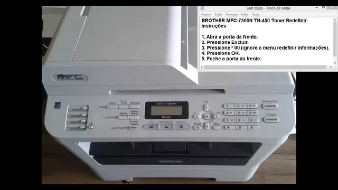 BROTHER MFC-7360n eliminando a mensagem substituir toner ...