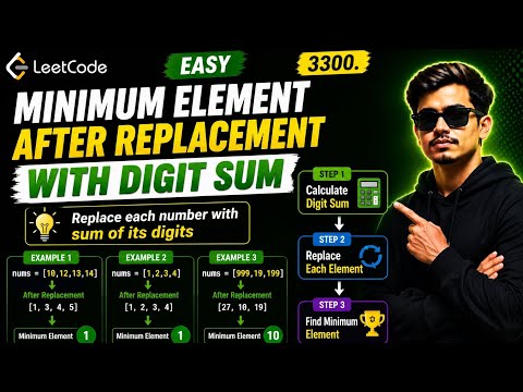 LeetCode 3300 | Minimum Element After Replacement With Digit Sum | C++ Solution #cpp#coding#leetcode