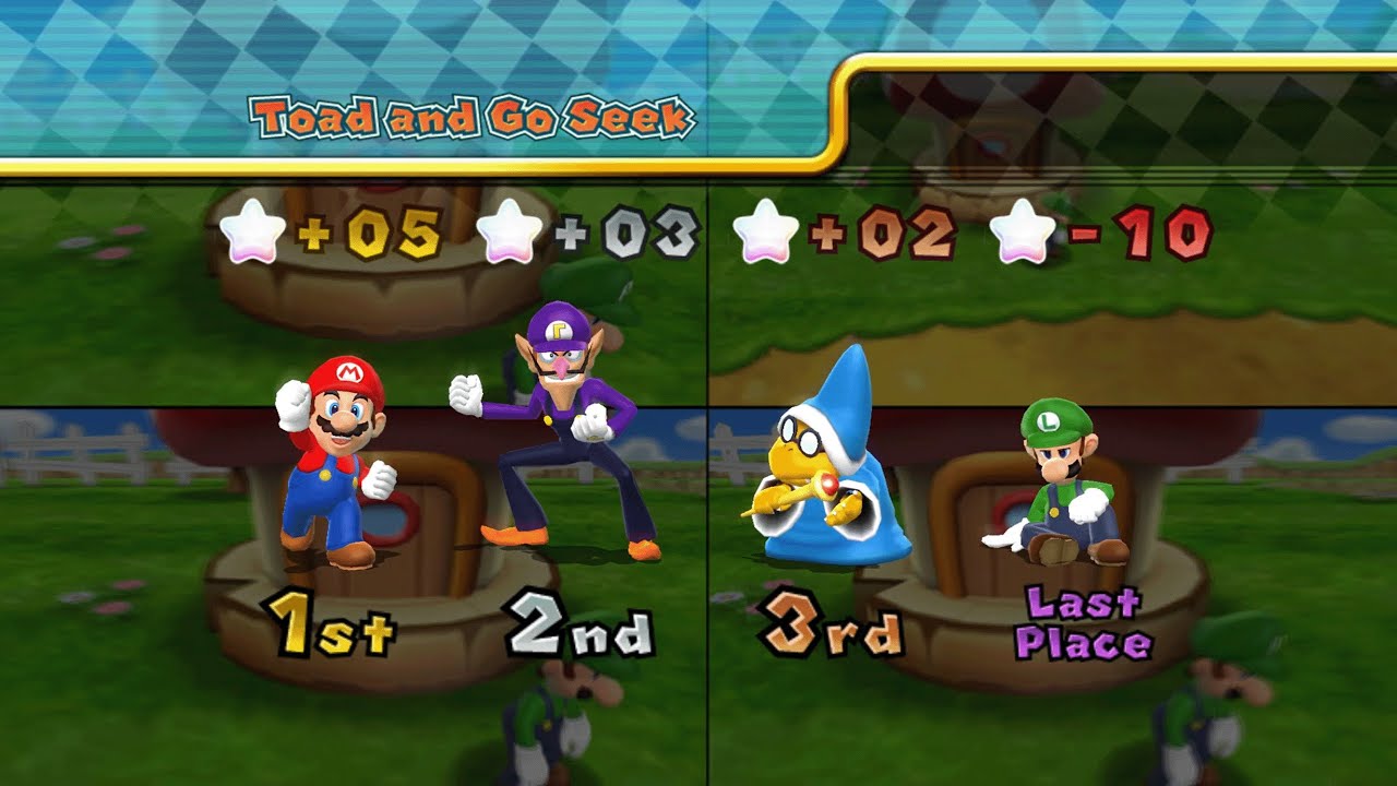 Mario Party 9 - Mario vs Luigi vs Waluigi vs Magikoopa - Boo's Horror Castle