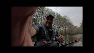 Fishing in the Kayak for Sacalait before the rain.