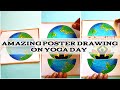 International yoga day poster drawing  how to draw international yoga day easy step by step yoga