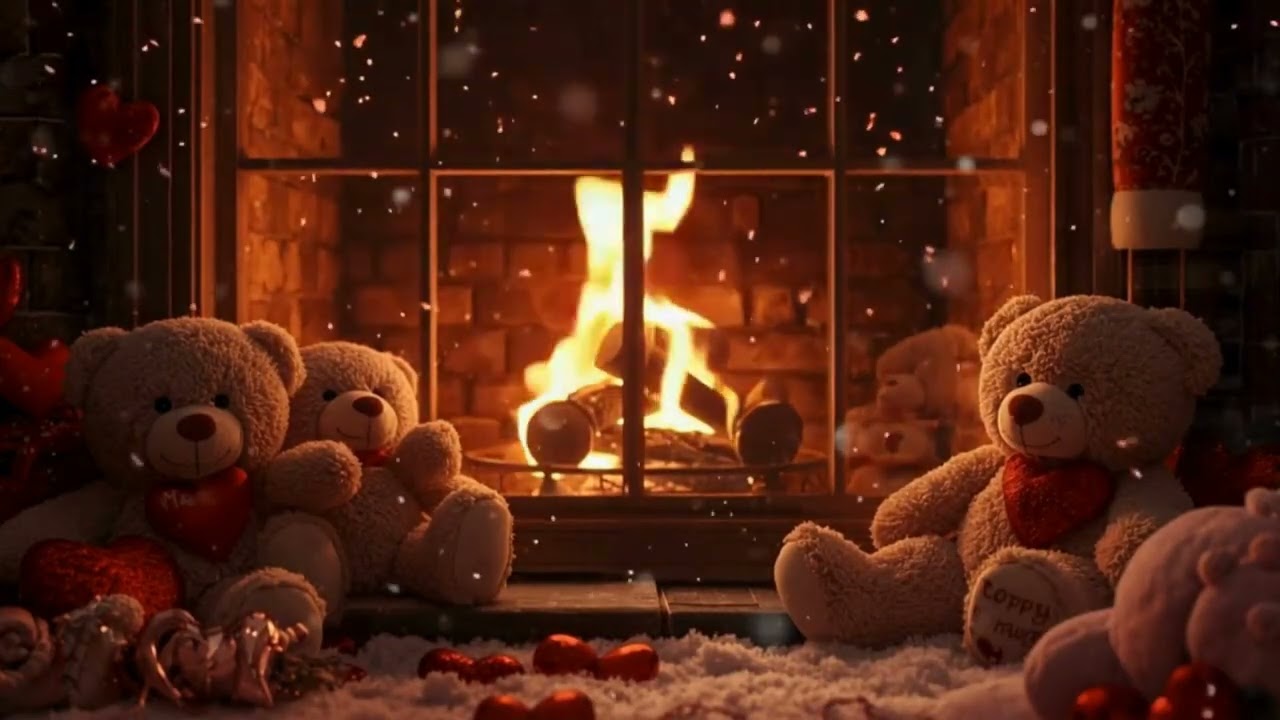 Cozy Fireplace with a Teddy Bear 🧸🔥 | 3 Hours of Warm & Calm Ambience