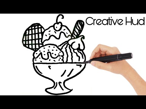 How To Draw Ice Cream Sundae Easy