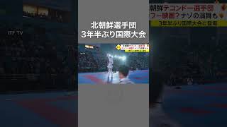 北朝鮮テコンドー選手団　木の棒でたたく演舞 #shorts