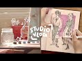 STUDIO VLOG 🌿 lots of gouache painting, sketchbook asmr, kpop merch & paint by numbers