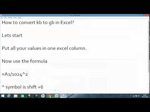 Video: Wie konvertiere ich KB in MB in Excel?