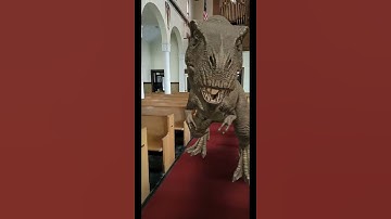 Google 3D: Tyrannosaurus Roaring Inside Building