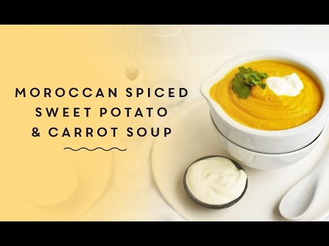 Moroccan spiced sweet potato and carrot soup