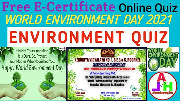 Environment Day Quiz | World Environment Day Quiz | Online Quiz Certificate
