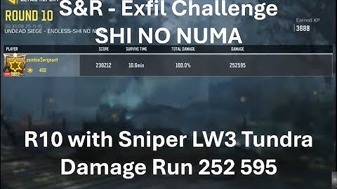 R10 with LW3 Tundra Damage Run 252 595 🤩Solo Damage Run S&R - Exfil in SHI NO NUMA🤩