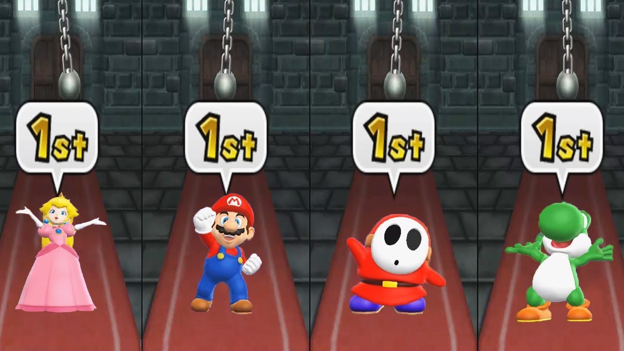 Mario Party 9 All Funny Minigames - Peach VS Mario VS Shy Guy VS Yoshi (Master Difficulty)