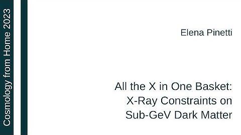 Elena Pinetti | All the X in One Basket: X-Ray Constraints on Sub-GeV Dark Matter