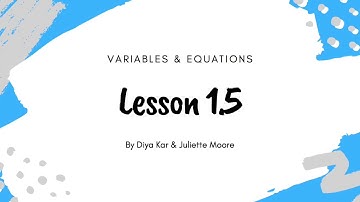 Math4HS Pre-Algebra 1.5 Variables & Equations