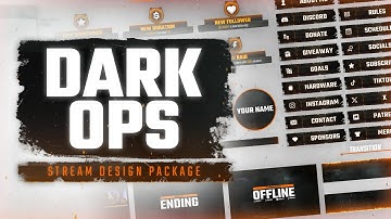 Animated Dark Ops Twitch Overlay Stream Package for OBS, Streamlabs & StreamElements