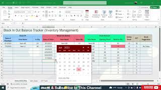 Stock In-Out Balance Tracker Template in Excel | Inventory Management in Excel