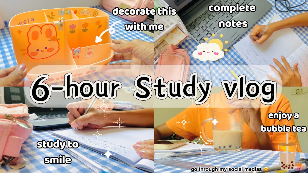 6-hour study vlog👩‍💻📚🇱🇰| Campus නැති නිසා මම දවසම පාඩම් කලා 😈🌈✨| 