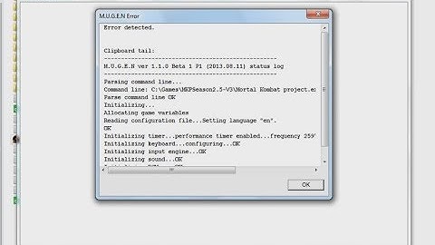 Mortal Kombat Project (MUGEN) Error detected (graphic error) SOLUTION OF THE PROBLEM!!!