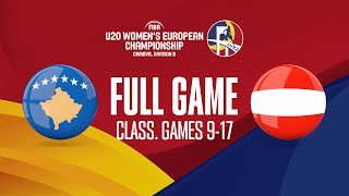 Kosovo v Austria | Full Basketball Game | FIBA U20 Women's European Championship 2023