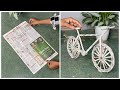 Unique DIY Bicycle Model from Waste Paper | Easy Newspaper Art for Home Decoration!.