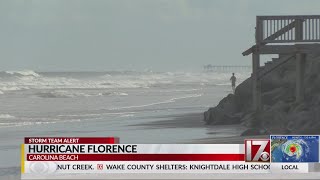 Outer bands of Hurricane Florence brush Carolina Beach