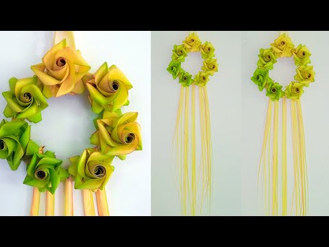 Coconut leaf Flower Wall Hanging craft ideas | Wall hanging | DIY wall decor | Home Decorating Ideas