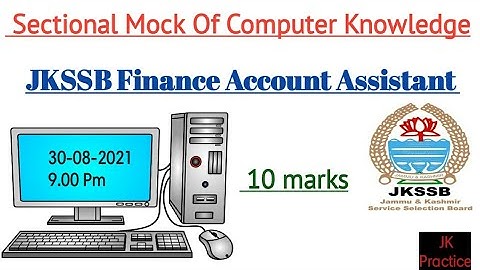 Computer Knowledge Sectional Mock For Jkssb Finance Account Assistant| @Jkpractice