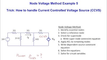 Node Voltage Method - Example 5 (Trick: How to handle CCVS)