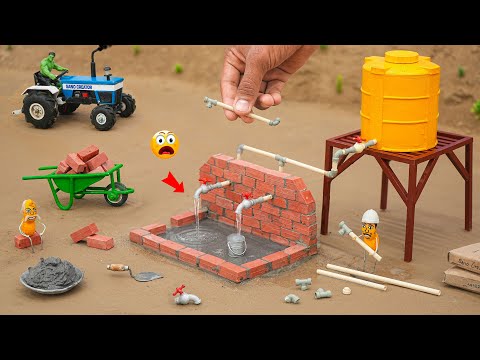 diy mini bricks Water Tap Construction Project | Village Water Supply @sanocreator ​
