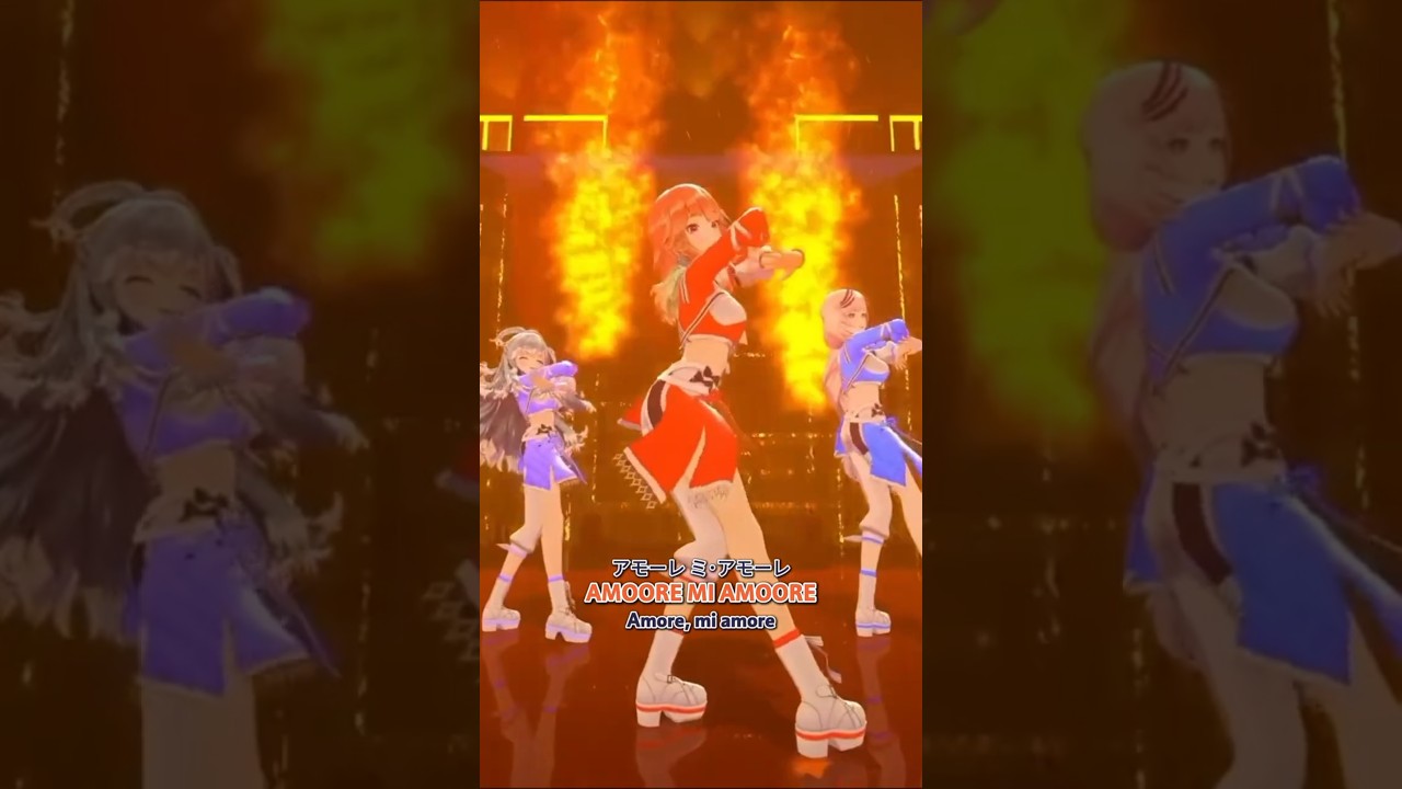 Kiara, Kobo, Reine - More! Mi Amore #hololive #vtuber #shorts