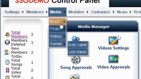 Social Networking Software Admin Area