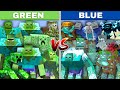 ALL GREEN VS ALL BLUE MUTANT MOBS in MINECRAFT MOB BATTLE